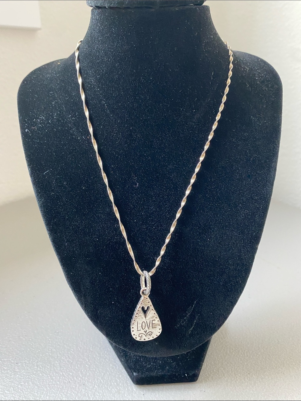 Brighton Silver-Tone 'LOVE' Teardrop Pendant Necklace
